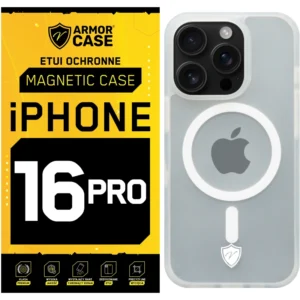 Etui MagSafe Magnetic Case do Apple iPhone 16 PRO ArmorCase obudowa - Przeźroczysty