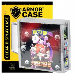 Przezroczyste pudełko akrylowe na karty Pokemon TCG japoński Booster Box 14,2 cm x 14 cm x 4 cm