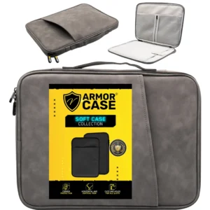 Torba etui na laptopa i tablet Soft Case z Eko skóry pojemna na akcesoria - Czarny