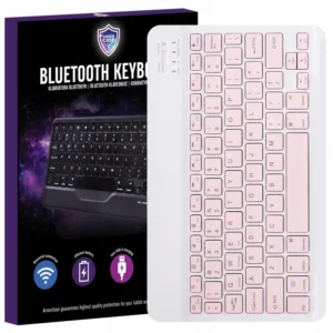 Klawiatura bezprzewodowa uniwersalna do tabletów telefonów laptopów - Apple Android Lenovo Samsung Huawei Xiaomi iPad iPhone - kompaktowa mobilna kompatybilna z wszystkimi urządzeniami z Bluetooth | różowa