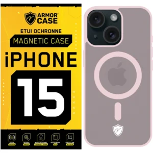 Etui MagSafe Magnetic Case do Apple iPhone 15 ArmorCase obudowa - Różowy