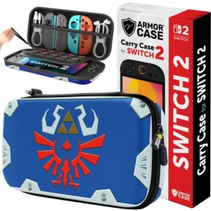 ETUI FUTERAŁ CASE WZMOCNIONY DO KONSOLI NINTENDO SWITCH 2 MARIO ZELDA KIRBY - Zelda niebieski